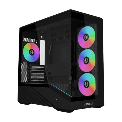 Lian Li Vector V100R Mini with four ARGB Fan Tempered Glass MicroATX Tower PC Case Black - 4718466021885