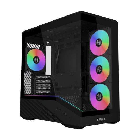 Lian Li Vector V100R Mini with four ARGB Fan Tempered Glass MicroATX Tower PC Case Black - 4718466021885