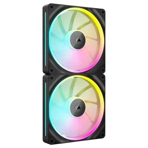 Corsair iCUE LINK LX140 RGB 140mm PWM Fans Dual Pack - Black - 840006682912