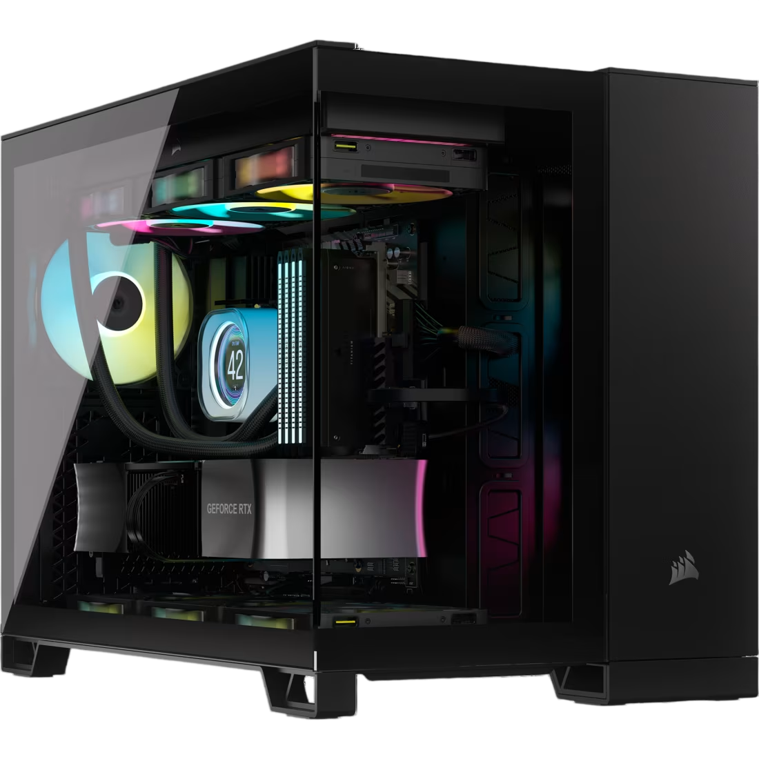 Corsair iCUE LINK 2500X RGB Micro ATX Dual Chamber PC Case - Black - CS-CC-9011267-WW