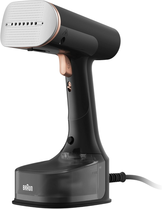 Braun QuickStyle 7 GS7077BK, Garment Steamer with Dual Heated FreeGlide 3D Plate, Handheld Garment Steamer with FastHeating, Steam 35 g/min, Capacity 250 ml, Cord 3 m, 1600W, Black - 8021098003942