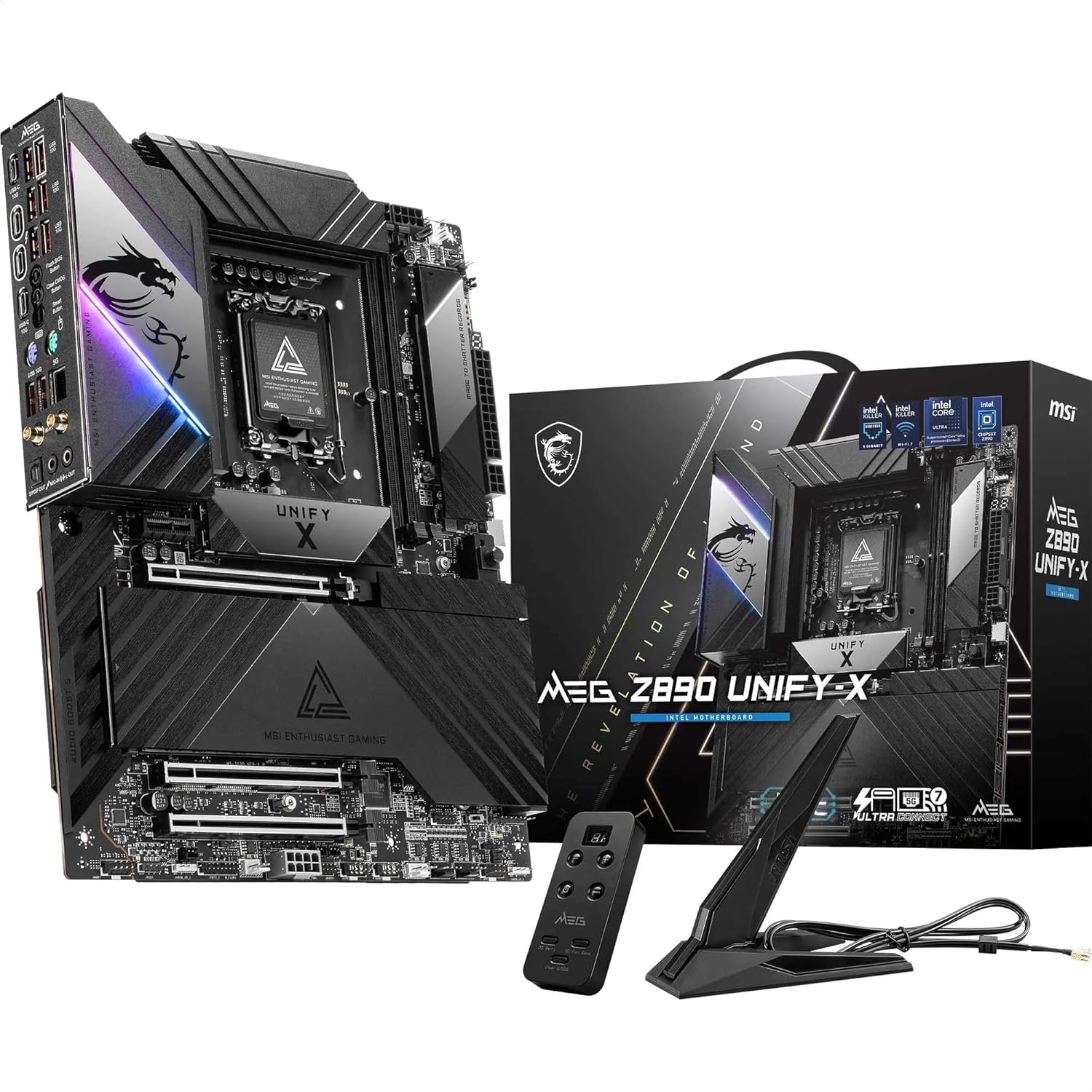MSI MEG Z890 Unify-X Motherboard, ATX - Supports Intel Core Ultra Processors (Series 2), LGA 1851-110A SPS VRM, DDR5 - MSIMEGZ890UnifyX