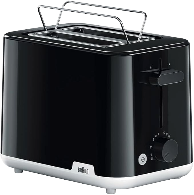 Braun Breakfast1 HT1010BK - 2-Slice Toaster with warming rack, Black - 8021098760142