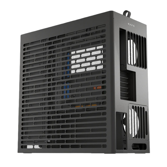 HAVN HS 420 VGPU Edition Dual-Chamber Airflow ATX Mid-Tower PC Case - Black - HAVNHS420VGPUB