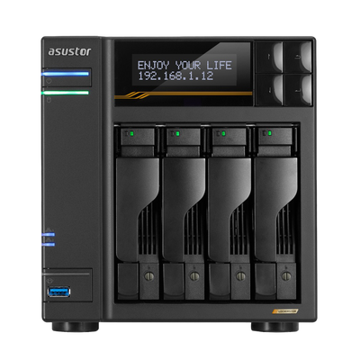 Asustor Lockerstor 4 Gen3 AS6804T AMD Ryzen Quad Core 16GB 10GBe 4 Bay NAS Storage - 887372001657
