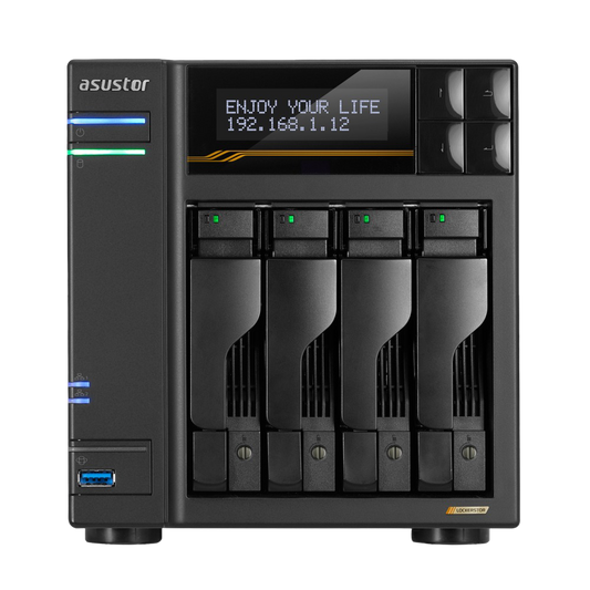 Asustor Lockerstor 4 Gen3 AS6804T AMD Ryzen Quad Core 16GB 10GBe 4 Bay NAS Storage - 887372001657