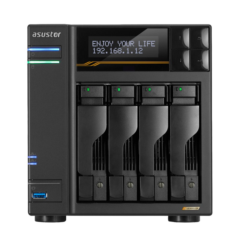 Asustor Lockerstor 4 Gen3 AS6804T AMD Ryzen Quad Core 16GB 10GBe 4 Bay NAS Storage - 887372001657