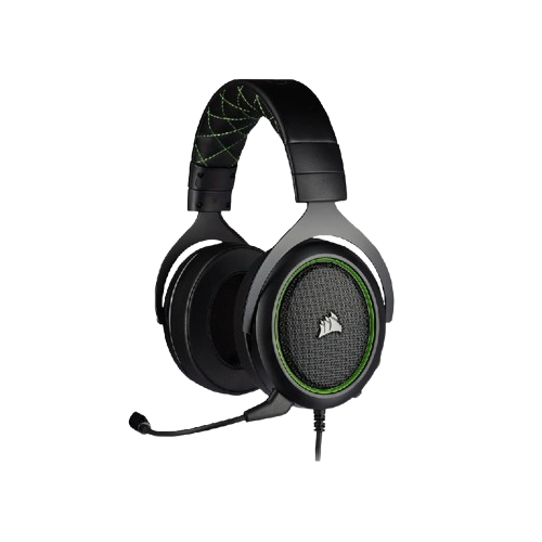 Corsair HS50 Pro Stereo Adjustable Memory Foam Ear Cups Wired Gaming Headset Green - 840006610298