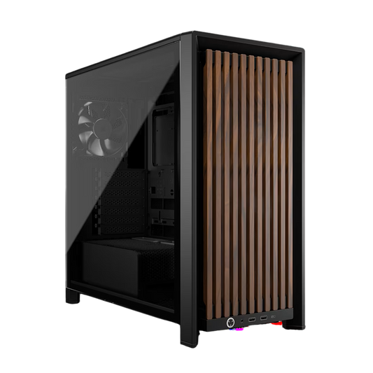 Corsair FRAME 4000D WOOD RS Modular Mid-Tower PC Case - Black and Walnut - CS-CC-9011340-WW