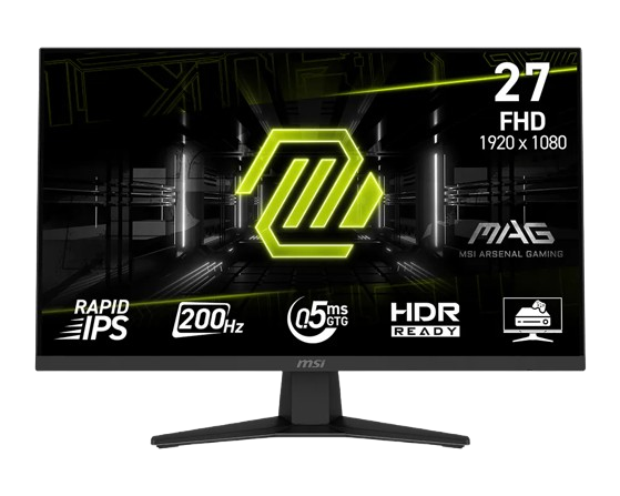 MSI MAG 274F 27-Inch FHD 1920x1080 Gaming Monitor - Rapid IPS, 200Hz, 0.5ms, HDR ready, Eye care, HDMI 2.0b, DP 1.2a - MSIMAG274F