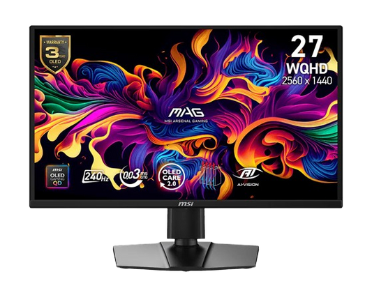 MSI MAG 272QP QD-OLED X24 27'' 2560x1440 (QHD) 240Hz 0.03ms NVIDIA G-SYNC AMD FreeSync Gaming Monitor - MSIMAG272QPQD-OLEDX24