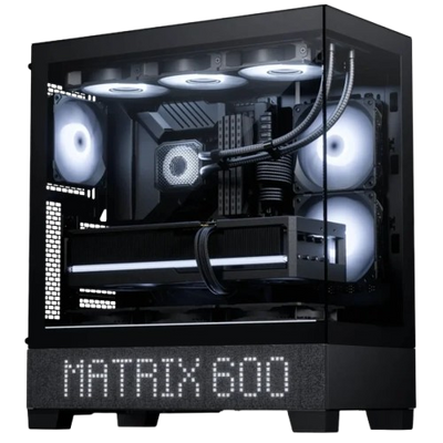 Phanteks XT View LED Matrix Mid-Tower ATX Gaming PC Case Tempered Glass - Black / White