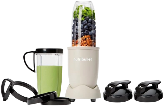 NutriBullet Pro NB910MASN - Personal Blender, 900W, comes with 10 accessories (incl. 2x 900ml BPA-free Tritan Cup), Sand colour - 8006447003385