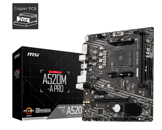 MSI A520M-A PRO AMD mATX Motherboard - 4719072749927