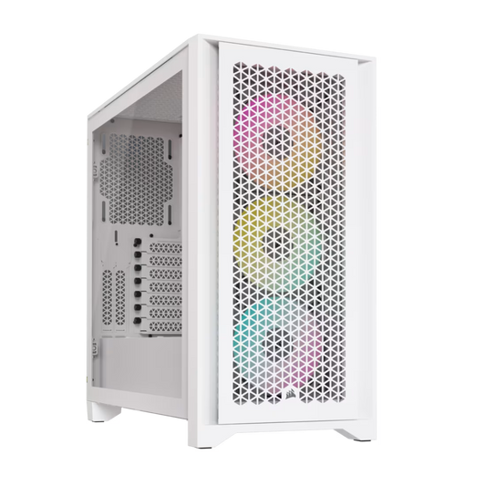 Corsair iCUE 4000X RGB Tempered Glass Mid-Tower Case - White - CS-CC-9011205-WW