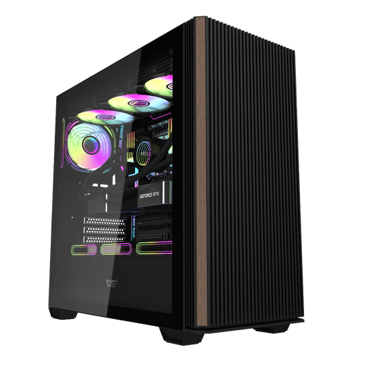 DarkFlash DS900WS ATX PC Case BLACK - Fans not Included - DFDS900WS