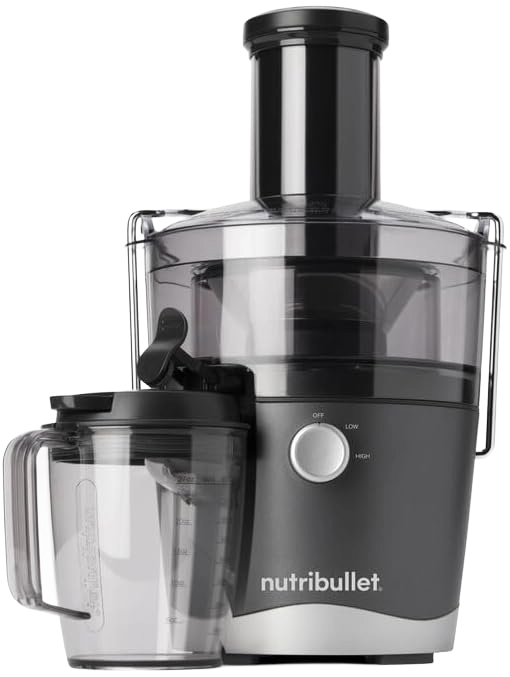 NutriBullet NBJ100G - Juicer, 800W, Stainless Steel Sieve, includes 1x Cleaning Brush, 1x 1.5L Pulp Tray and 1x 800ml Juice Jug, Dark Grey colour - 8006447003392