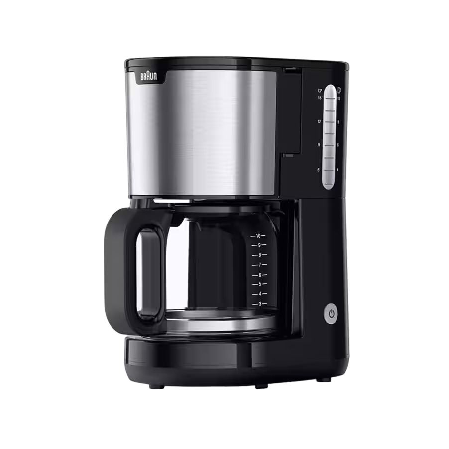 Braun Household PurShine KF 1500 BK Coffee Machine - Filter Coffee Machine with Glass Jug for up to 10 Cups, OptiBrew System, Automatic Shut-Off, 1000 Watt, Black - 8021098001870
