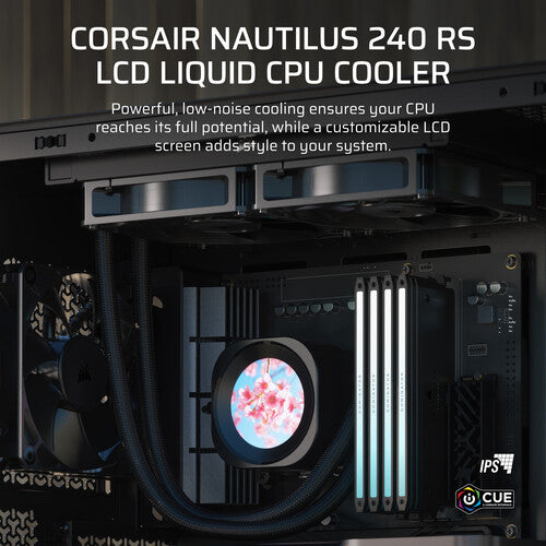 Corsair Nautilus 240 RS LCD Liquid CPU Cooler - Black - 840440400332