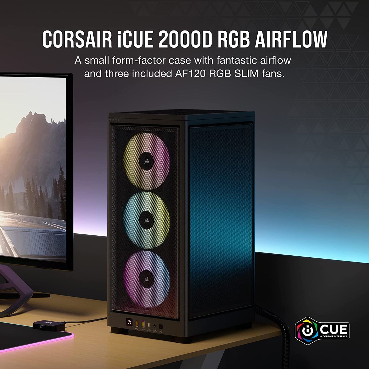 Corsair iCUE 2000D RGB Airflow Mini-ITX Case - Black - CS-CC-9011246-WW