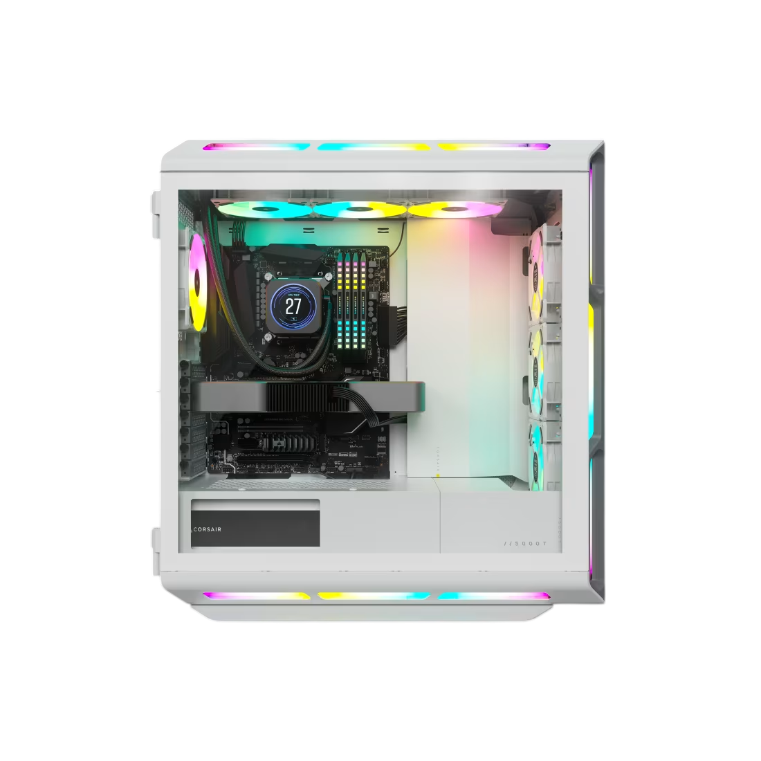 Corsair iCUE 5000T RGB Tempered Glass Mid-Tower Smart Case White - CS-CC-9011231-WW-B2B