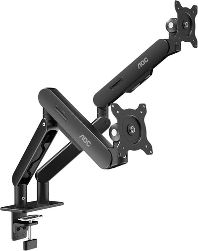 AOC AM420B Mechanical Gas Spring System Dual Monitor Arm (Black) - 4038986631372