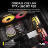 Corsair iCUE LINK TITAN 360 RX RGB AIO Liquid CPU Cooler with RX120 RGB fans - Black - 840006685432