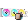 Corsair iCUE LINK H150i QX120 RGB Fans 360mm Radiator LCD Liquid CPU Cooler White - 840006665946