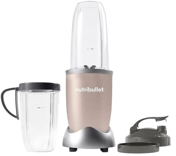 NutriBullet Pro NB907CP - Personal Blender, 900W, comes with 6 accessories (incl. 1x 900ml BPA-free Tritan Cup, 1x 700ml BPA-free Tritan Cup), Champagne colour - 8006447003446