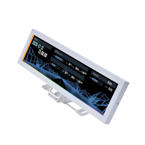 Lian Li SM088W White 8.8" Universal Screen for PC - Adjustable Mounting for Any Computer Setup Mini Monitor - 4718466020567