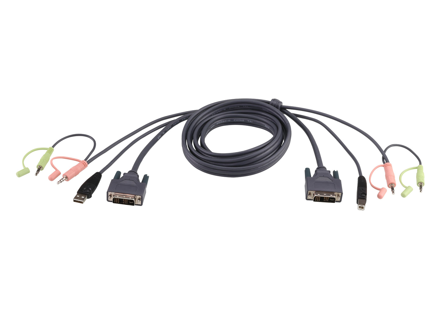 ATEN 2L-7D02U 1.8M USB DVI-D Single Link KVM Cable - 672792180163