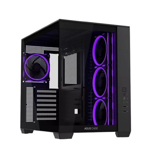 ASUS A32 ATX Dual-Chamber Tempered Glass PC Case with USB Type-C - Black / White