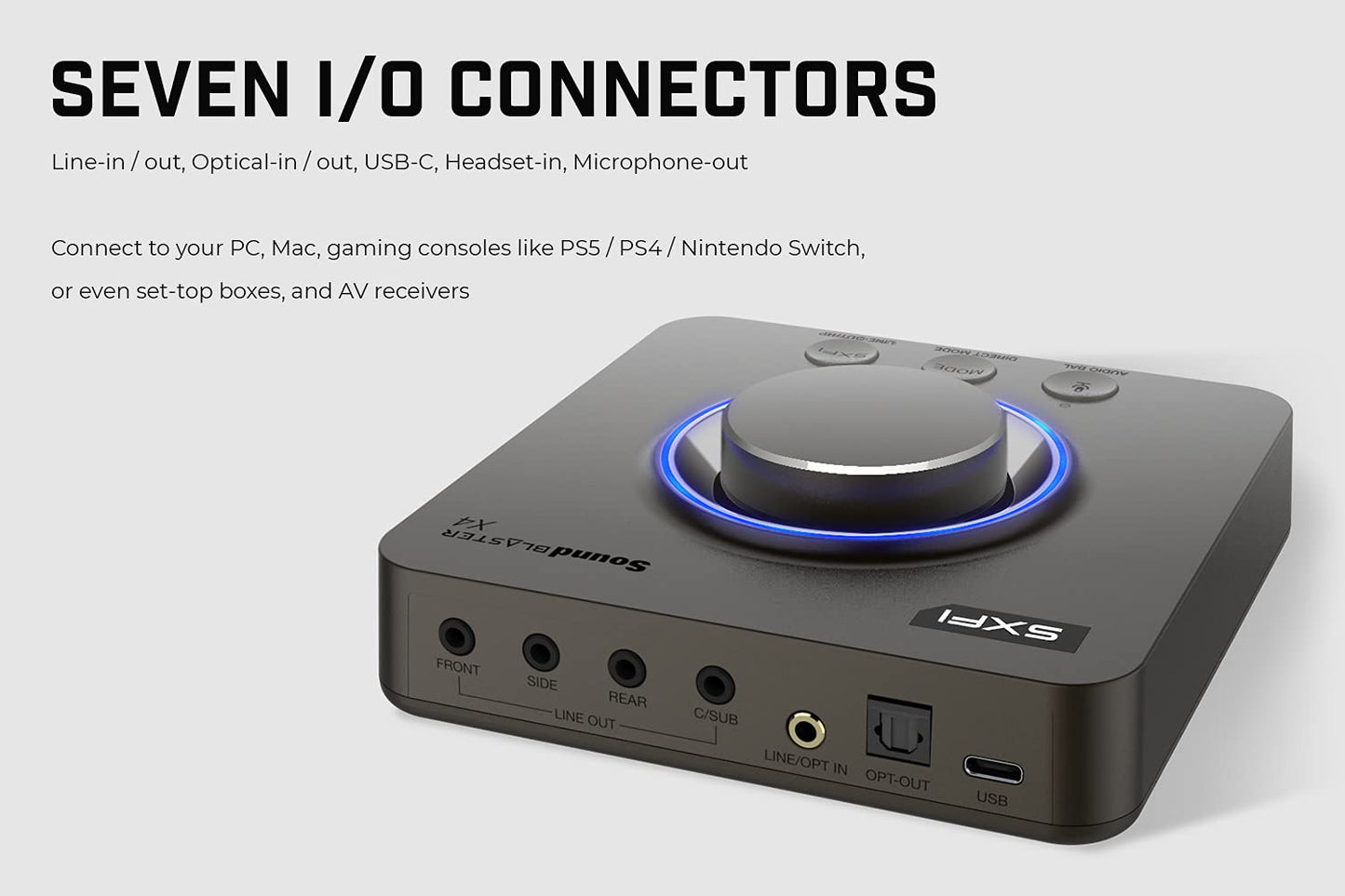 Creative Sound Blaster X4 Hi-Res 24bit/192kHz External USB DAC and Amp Sound Card, Super X-Fi, Multi-Channel - 5390660194733