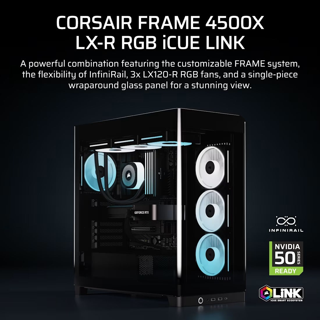 Corsair AIR 5400 RS-R ARGB Tempered Glass Mid-Tower - Black - CS-CC-9011318-WW