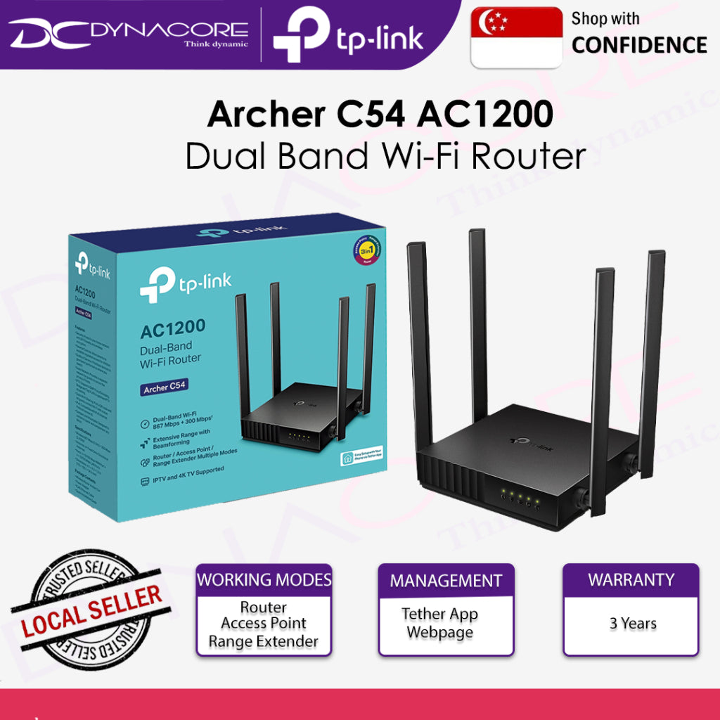 TP-Link ARCHER C54 AC1200 Dual Band Wi-Fi Router - 6935364089337