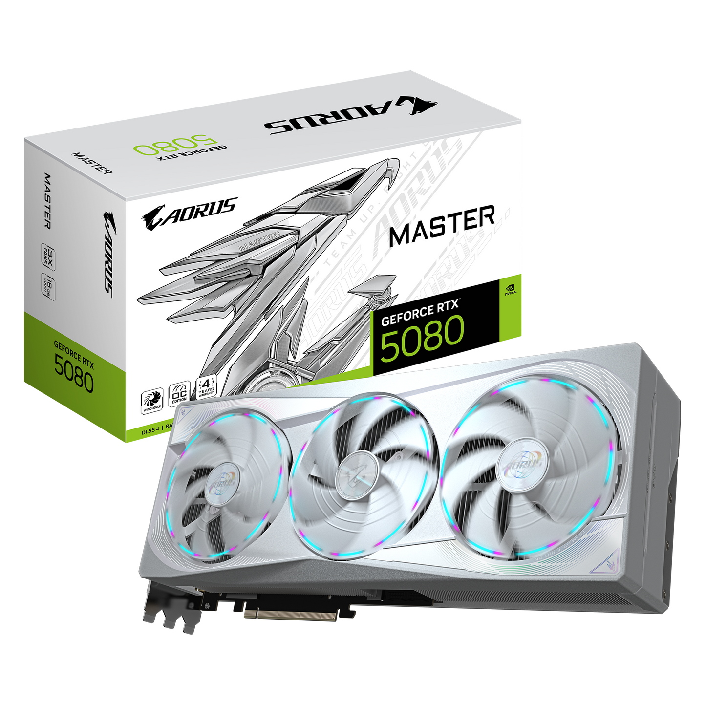 GIGABYTE GEFORCE RTX5080 AORUS MASTER ICE 16GB TRIPLE FAN GDDR7(4YRS REG) - 4719331355692