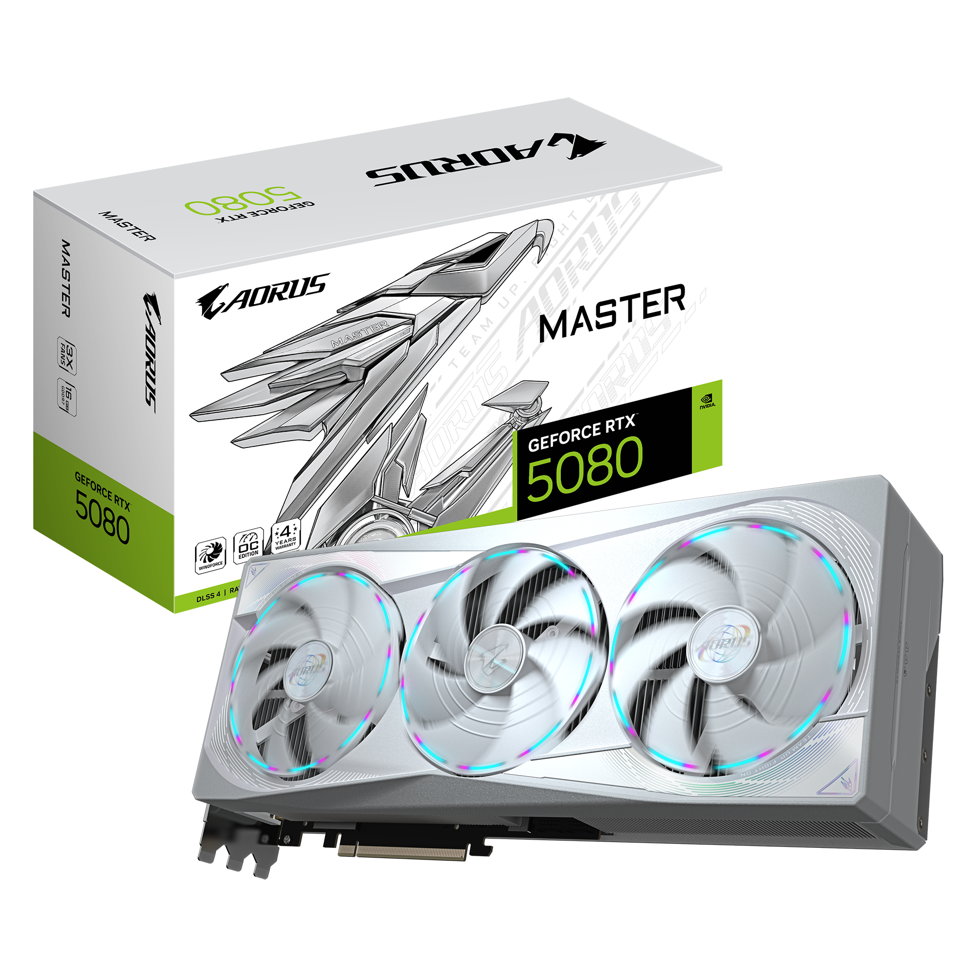 GIGABYTE GEFORCE RTX5080 AORUS MASTER ICE 16GB TRIPLE FAN GDDR7(4YRS REG) - 4719331355692