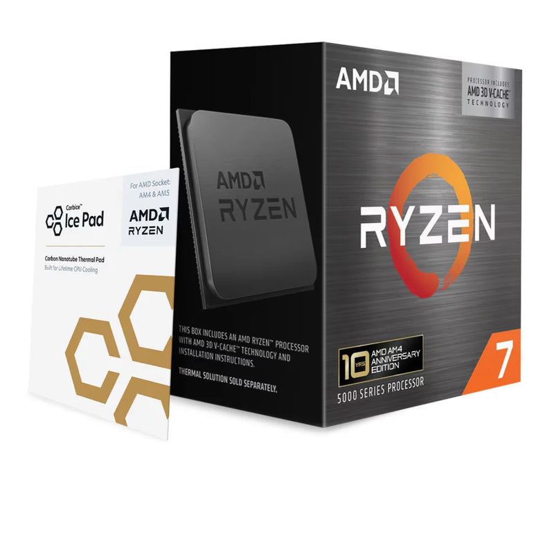AMD RYZEN 7 5800X3D WITH CARBICE ICE PAD 3.4GHz 8C/16T AM4 PROCESSOR - 730143318471