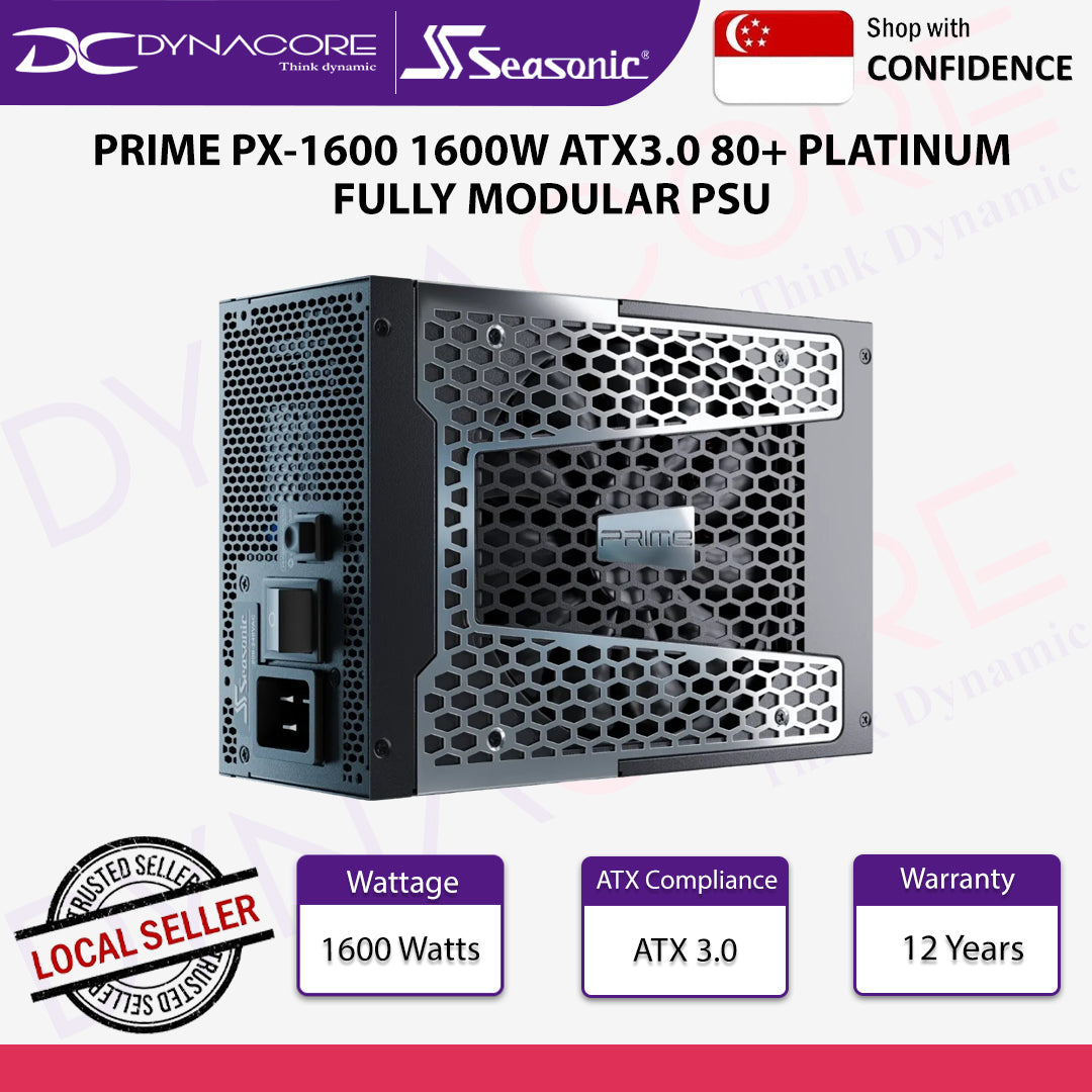 Seasonic Prime PX-1600 1600W 80 Plus Platinum ATX Fully Modular Power Supply - 4711173878032