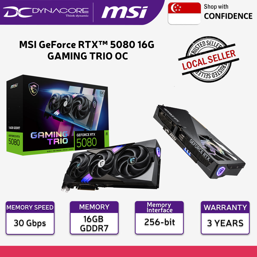 MSI GeForce RTX5080 16G GAMING TRIO OC 16GB Graphics Card  - 4711377292160