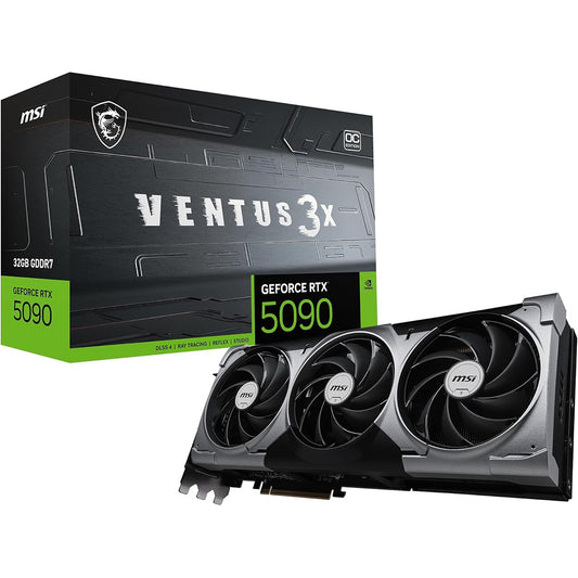 MSI GEFORCE RTX5090 32GB VENTUS 3X OC TRIPLE FAN GDDR7 GPU - 4711377301633