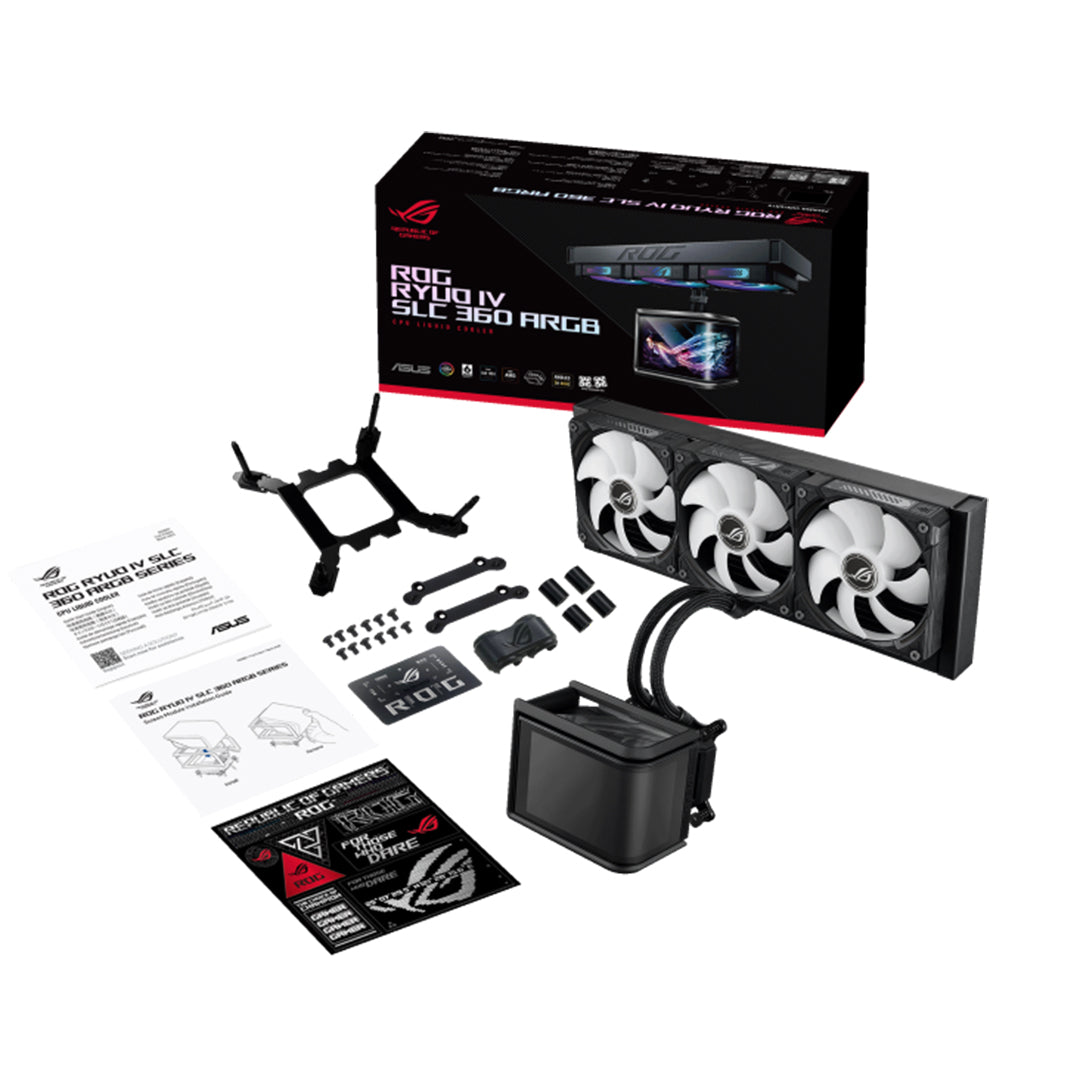 ASUS ROG RYUO IV SLC 360 ARGB BLACK AMOLED LCD AIO LIQUID COOLER - 4711387850657