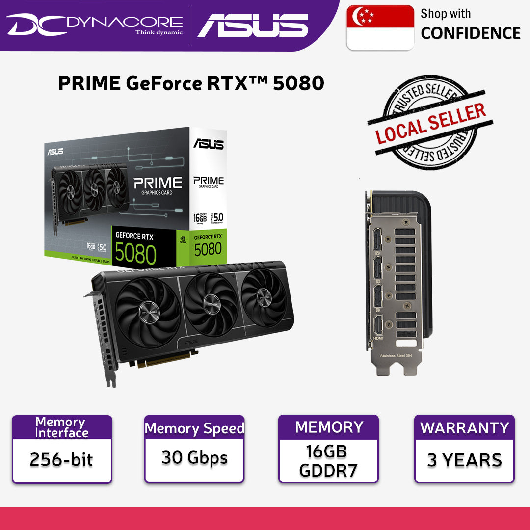 Asus Prime GeForce RTX 5080 16GB GDDR7 Graphics Card - RTX5080 - 4711387868409