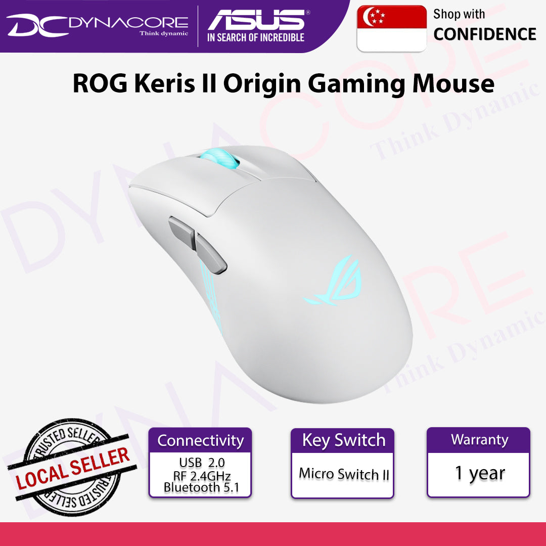 ASUS P722 ROG KERIS II ORIGIN Wireless Gaming Mouse White - 4711387951262