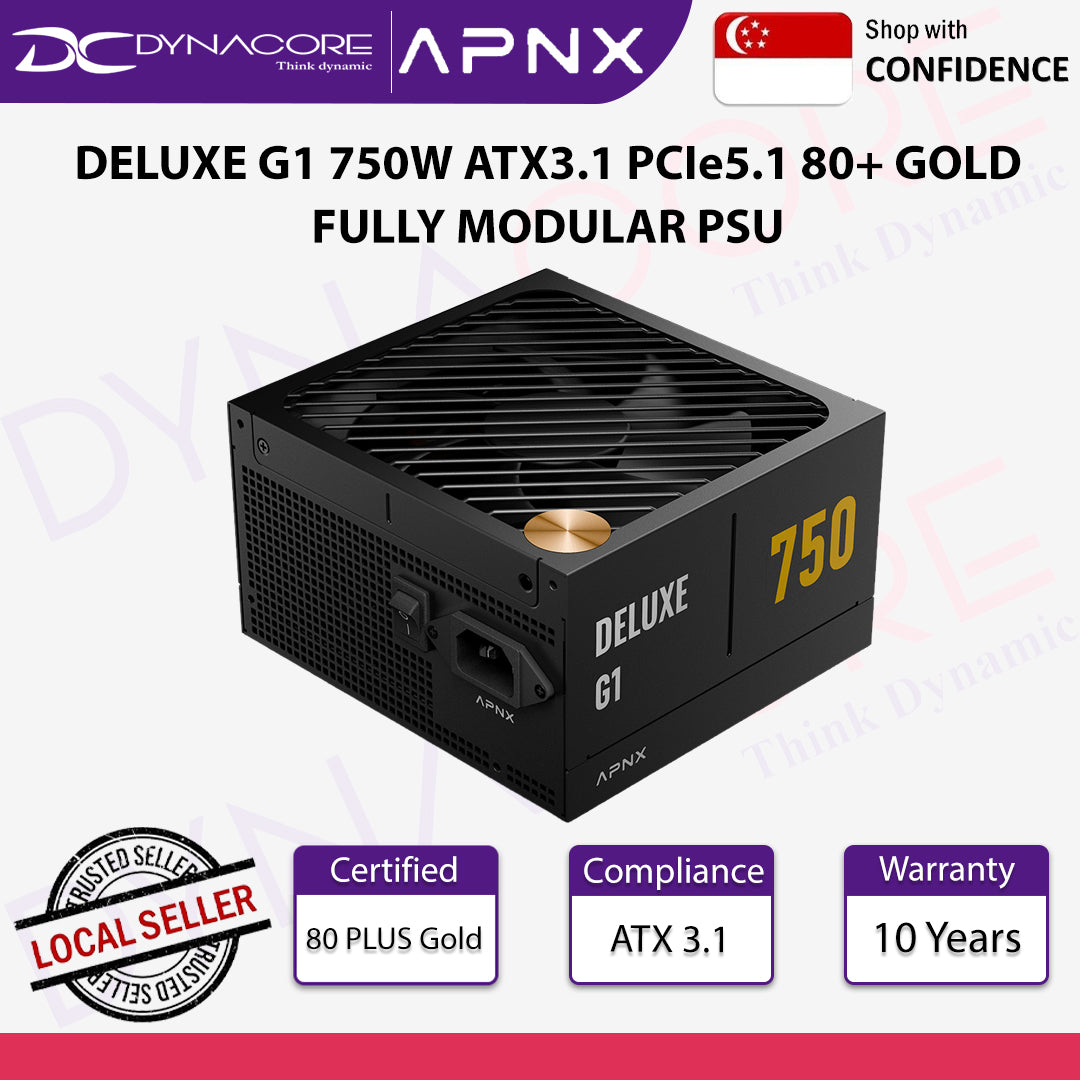 APNX DELUXE G1 750W ATX3.1 PCIe5.1 80+ Gold Fully Modular Power Supply / PSU - 4711530965474