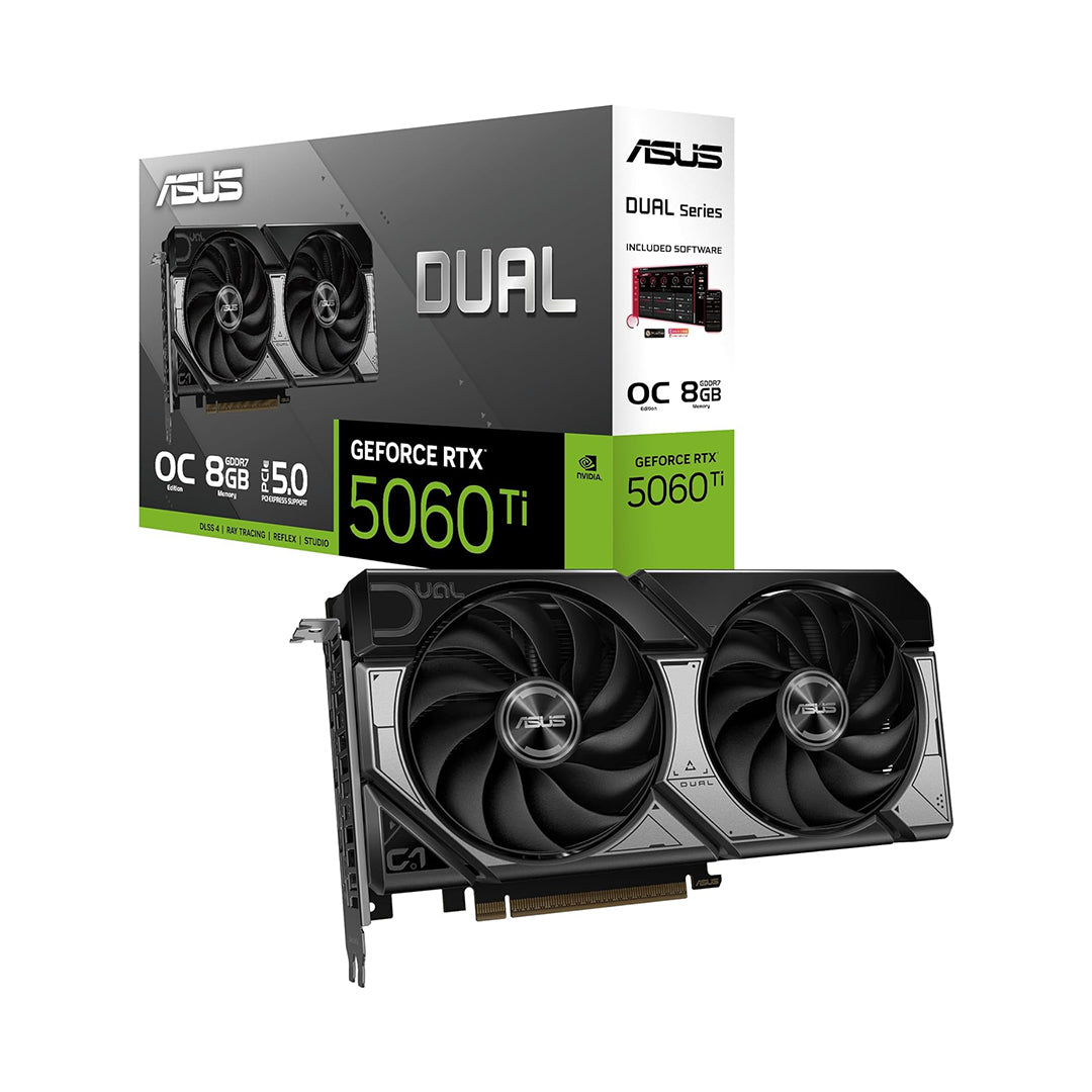 ASUS GEFORCE DUAL RTX5060 O8G TWIN FAN OC GDDR7 GPU - 4711636057899