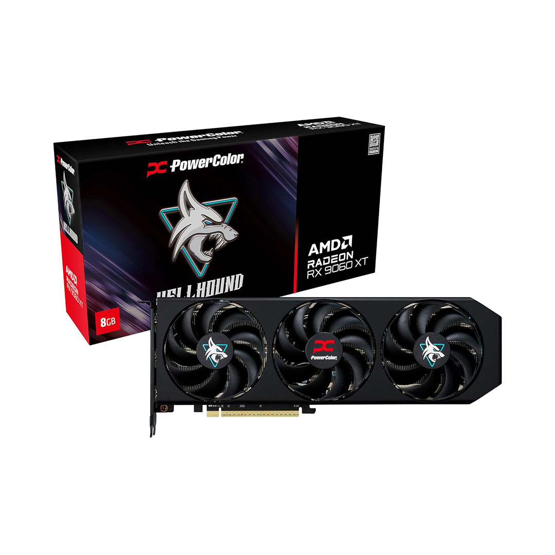 PowerColor Hellhound AMD Radeon™ RX 9060XT 8GB GDDR6 Graphics Card - RX9060XT 8G-L/OC - 4713436175971