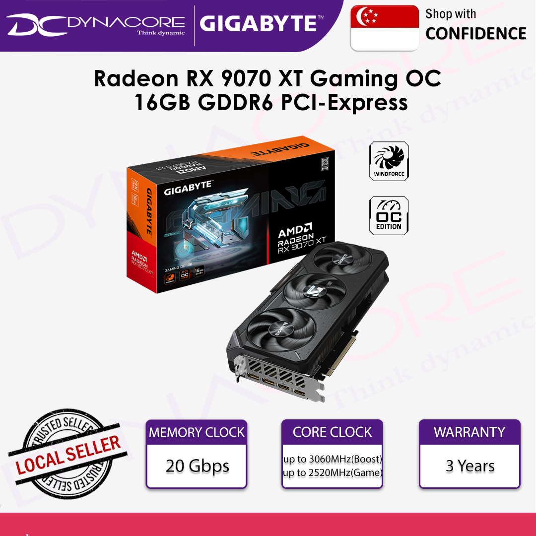 Gigabyte Radeon RX 9070 XT Gaming OC 16GB GDDR6 PCI-Express Graphics Card - RX9070 / 9070XT - 4719331355524
