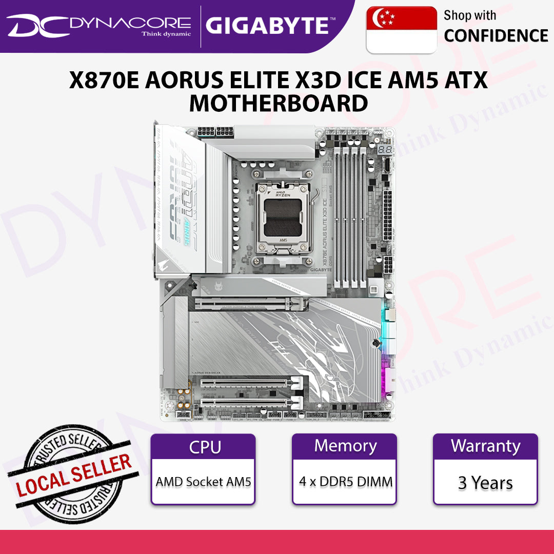 Gigabyte X870E AORUS ELITE X3D ICE AMD AM5 Motherboard ATX DDR5 - 4719331876661
