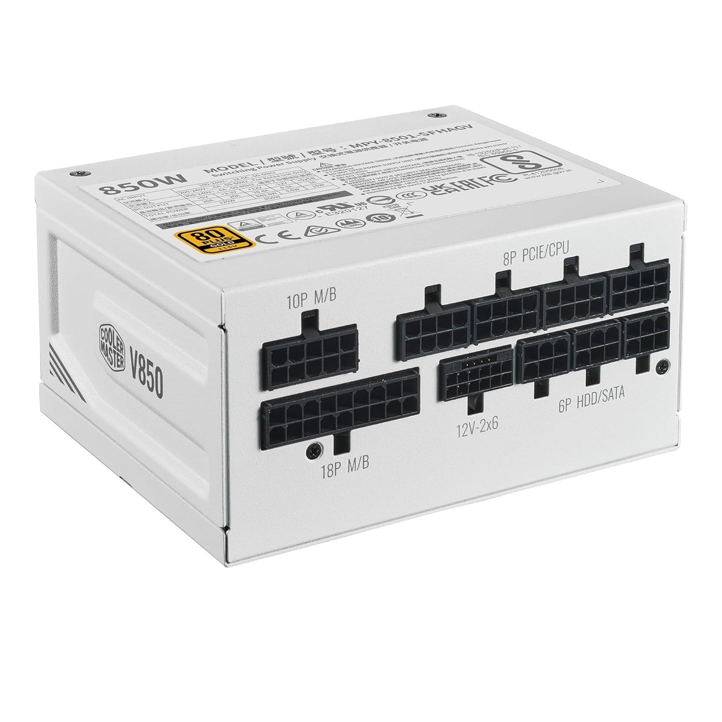 Cooler Master V SFX Gold 850 850W ATX 3.1 Fully Modular White SFX Power Supply MPY-8501-SFHAGV-3EWE - 4719512148495